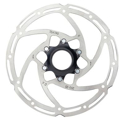 Tektro schijfrem rotor tr203-35 ø203mm, centerlock, zilver