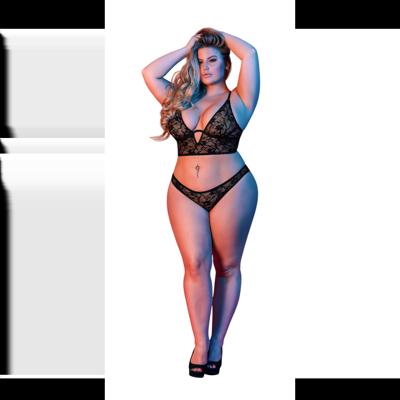 Magic Silk Ondersteunde Bralette en Panty Set - 2X - Zwart