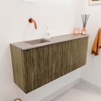 Toiletmeubel Mondiaz Joya Dlux | 101.6 cm | Meubelkleur Dusk | Faye wastafel Saba Wasbak Links | Zonder kraangat(en)