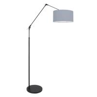 Steinhauer VloerlampPrestige Chic zwart met lichtblauwe kap - 3938ZW