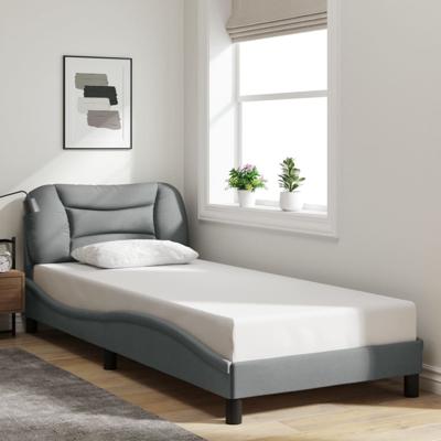 Bedframe zonder matras 80x200 cm stof lichtgrijs
