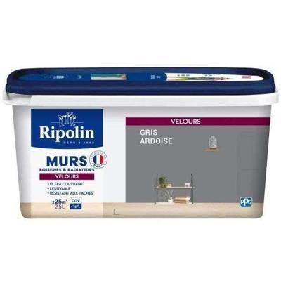 RIPOLIN Fluweelkleurige verf voor muren, radiatorhoutwerk - Leigrijs