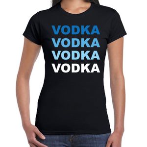 Vodka drank fun t-shirt zwart voor dames