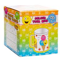 Duckiez Kleur je eigen beker smiley 10 cm | 24 stuks