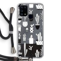 Cactusmotief: Samsung Galaxy M31 Transparant Hoesje met koord