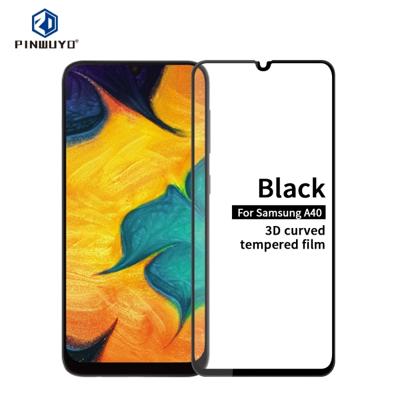 PINWUYO 9u 3D gebogen getemperd glas film voor Galaxy A40 (zwart)
