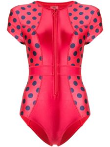 Duskii maillot de bain Cerise à manches courtes - Rouge