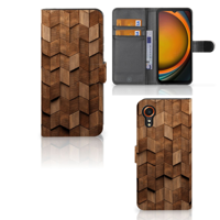 Book Style Case voor Samsung Galaxy Xcover 7 Wooden Cubes - thumbnail