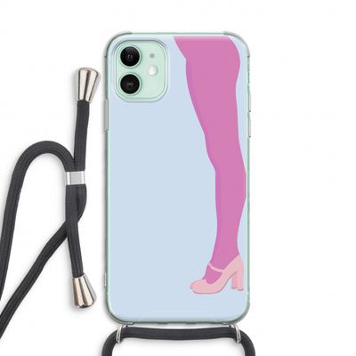Pink panty: iPhone 11 Transparant Hoesje met koord