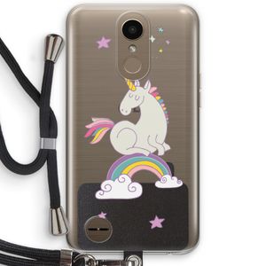 Regenboog eenhoorn: LG K10 (2017) Transparant Hoesje met koord
