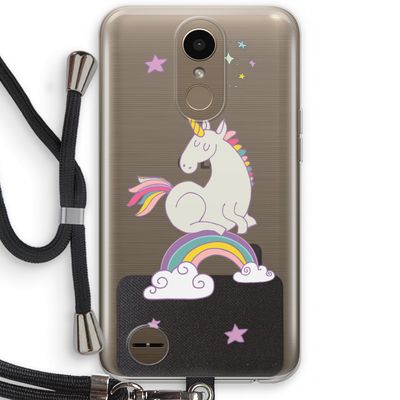 Regenboog eenhoorn: LG K10 (2017) Transparant Hoesje met koord