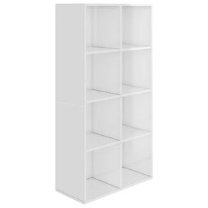 vidaXL Boekenkast/dressoir 66x30x130 cm bewerkt hout hoogglans wit