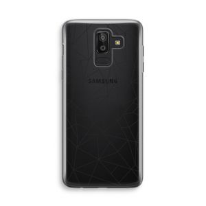 Geometrische lijnen zwart: Samsung Galaxy J8 (2018) Transparant Hoesje