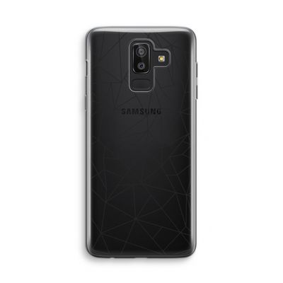 Geometrische lijnen zwart: Samsung Galaxy J8 (2018) Transparant Hoesje