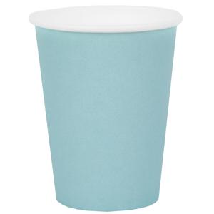 Santex feest/verjaardag bekertjes - 10x stuks - karton - lichtblauw - 270 ml