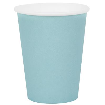 Santex feest/verjaardag bekertjes - 10x stuks - karton - lichtblauw - 270 ml