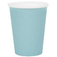 Santex feest/verjaardag bekertjes - 10x stuks - karton - lichtblauw - 270 ml