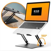 Laptop standaard verstelbaar en opvouwbaar - Laptophouder - t/m 17 inch - Zwart - thumbnail