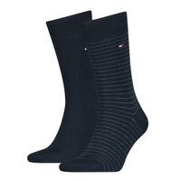 Tommy Hilfiger Men Small Stripe Sock Dark Navy 2-Pack-47/49