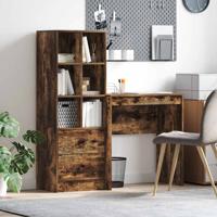 Bureau met lade 2 pcs Gerookt eiken