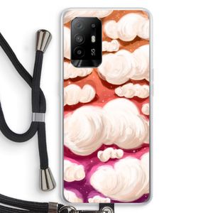 Katoen Wolken: Oppo A94 5G Transparant Hoesje met koord