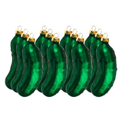 Kersthangers - augurken - 12x stuks - glas - 9 cm - kerstboomversiering - kerstornamenten
