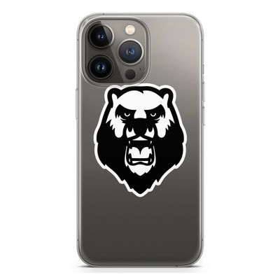 Angry Bear (white): iPhone 13 Pro Transparant Hoesje