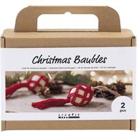 Creativ Company Hobbyset kerstballen, macramé, kerstrood, 1 doos