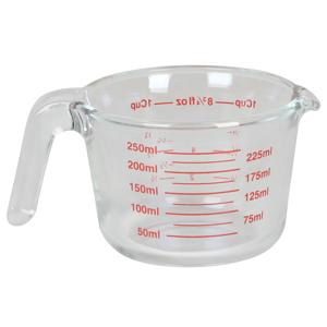 Keuken maatbeker/mengbeker - glas - transparant - 250 ml - schenktuit