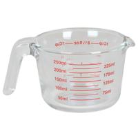 Keuken maatbeker/mengbeker - glas - transparant - 250 ml - schenktuit