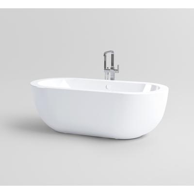 Clou InBe Vrijstaand Ligbad Ovaal 180x85x61 cm Acryl Wit Met Overloop Wit Clou