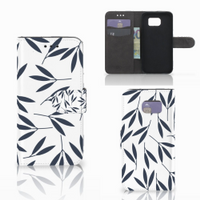 Samsung Galaxy S6 Edge Hoesje Leaves Blue - thumbnail