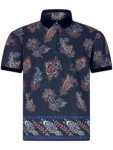 ETRO polo en coton à imprimé cachemire - Bleu