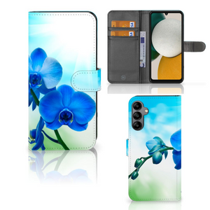 Samsung Galaxy A34 Hoesje Orchidee Blauw - Cadeau voor je Moeder