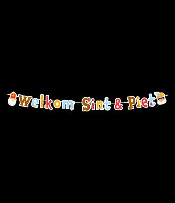 Letterbanner Welkom Sint & Piet Cartoon Vigo