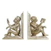 Bokstöd DKD Home Decor Champagne 13 x 12 x 17,5 cm Hars Koloniaal Aap