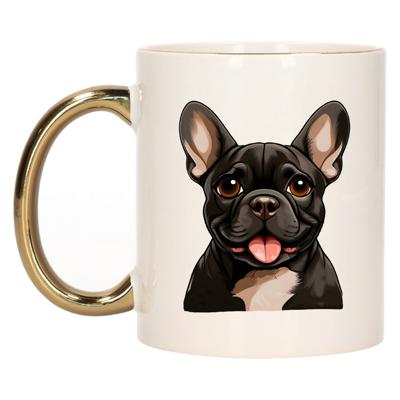Cadeau mok voor honden liefhebbers - Franse buldog - goud - Cartoon - keramiek - 300 ml Cadeau mok voor honden liefhebbers - Franse buldog - goud - Cartoon - keramiek - 300 ml