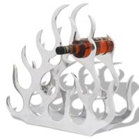 Wijnrek voor 11 flessen aluminium zilverkleurig