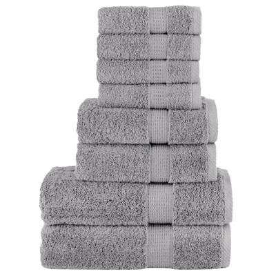 VidaXL 8-delige handdoekenset solund 600 g/m² grijs