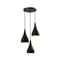 QUVIO Hanglamp glas 3-lichts rond zwart - QUV5130L-BLACK - thumbnail