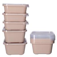 Vershoudbakjes nestbaar - 10 delig - BPA vrij - meal prep - diverse maten - Beige