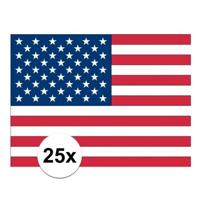 Vlag van USA/Amerika stickers - 25x - 7.5 x 10 cm - Binnen/buiten