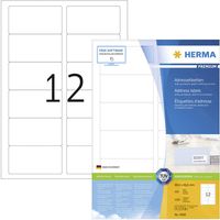 Herma 4666 Adresetiketten 88.9 x 46.6 mm Papier Wit 1200 stuk(s) Permanent hechtend Inkjet, Laser (zwart/wit), Laser (kleur), Kopiëren (zwart/wit), Kopiëren - thumbnail