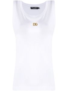 Dolce & Gabbana débardeur à plaque DG - Blanc