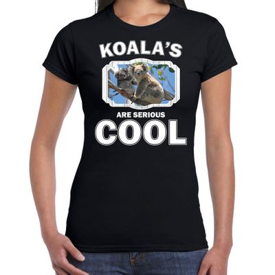 Dieren koala beer t-shirt zwart dames - koalas are cool shirt