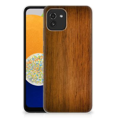 Samsung Galaxy A03 | Bumper Hoesje | Donker Hout