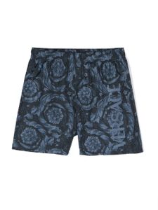 Versace Kids short de bain à imprimé Barocco - Bleu