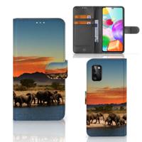Samsung Galaxy A41 | Telefoonhoesje | Met pasjeshouder | Olifanten