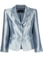 Giorgio Armani Pre-Owned blazer à effet peau de serpent (années 2000) - Bleu