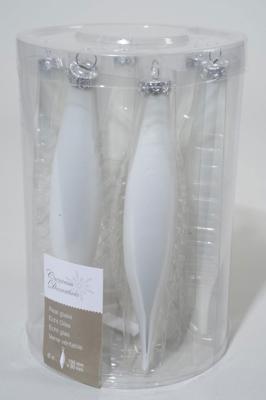 6 kerstpegels winterwit glans-mat - Ksd